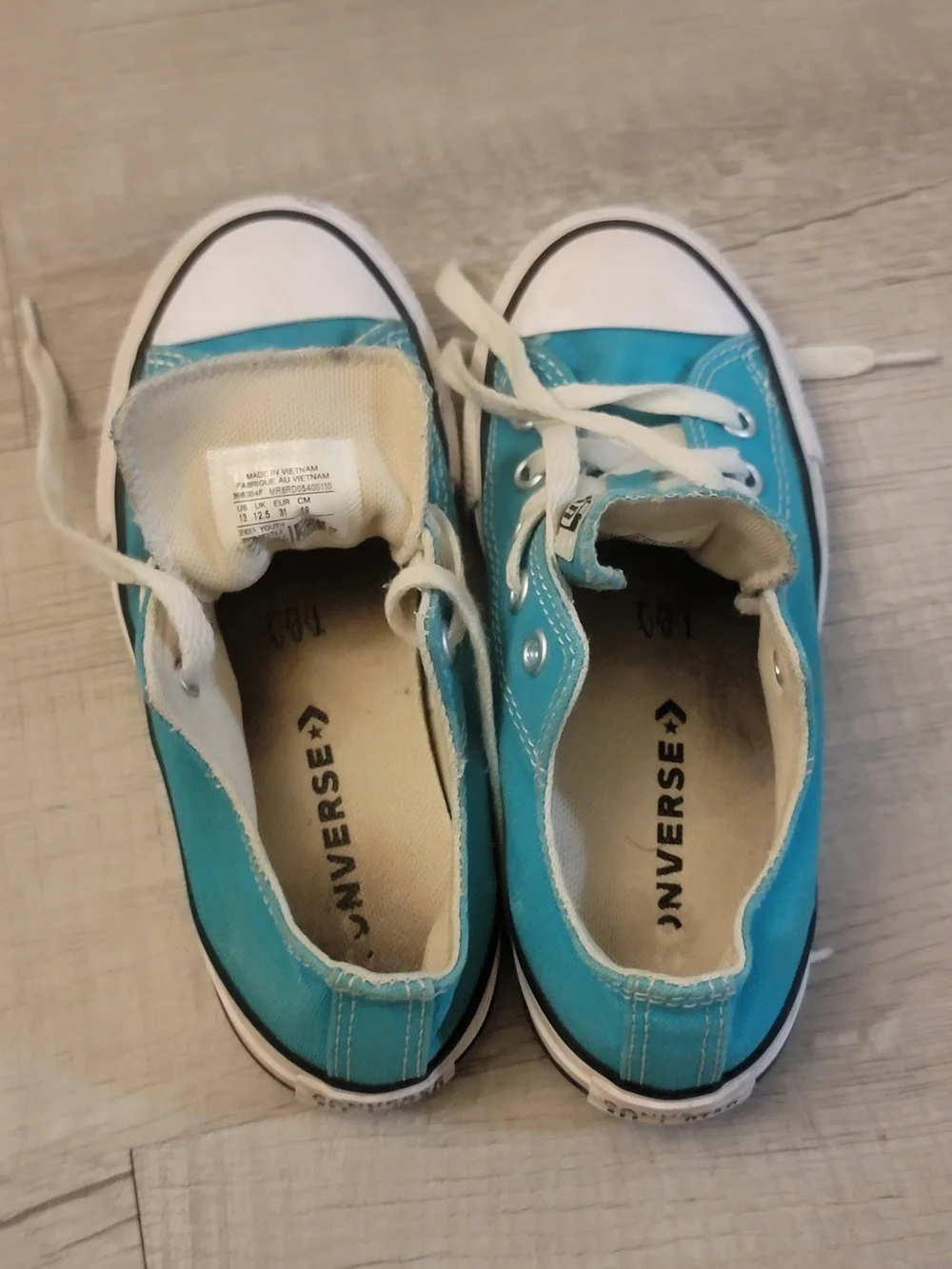 Converse All Star Kids Sneakers Teal Turquoise with White